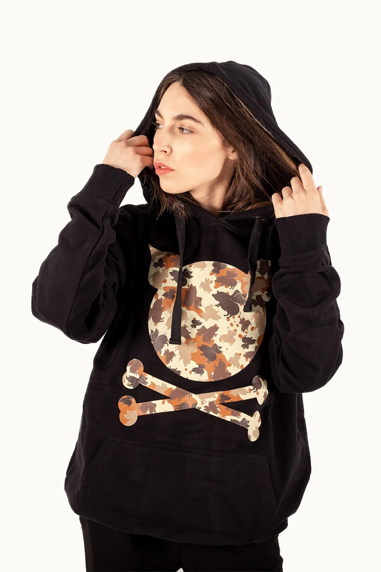 PORC Hanorac unisex cu imprimeu logo si model camuflaj - Pled.ro