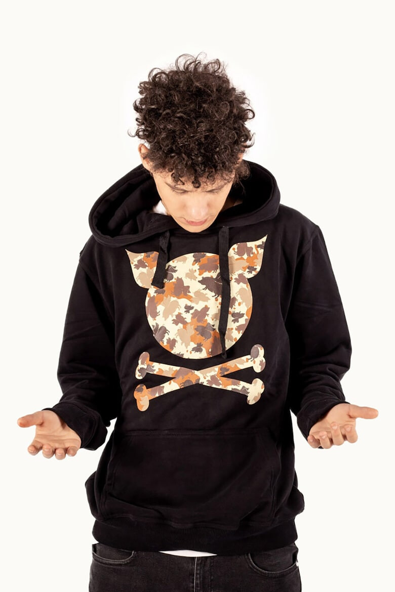 PORC Hanorac unisex cu imprimeu logo si model camuflaj - Pled.ro