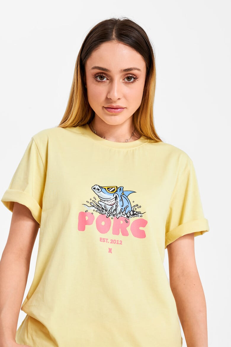 PORC Tricou unisex cu imprimeu logo - Pled.ro