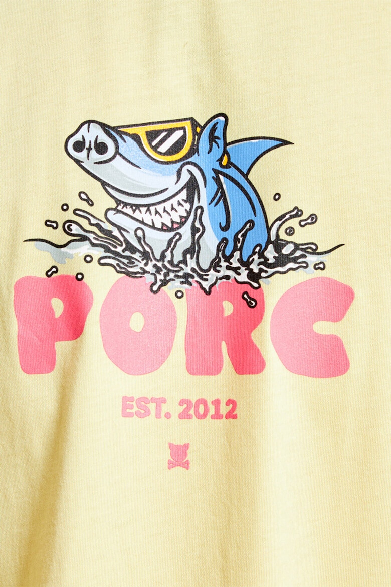 PORC Tricou unisex cu imprimeu logo - Pled.ro