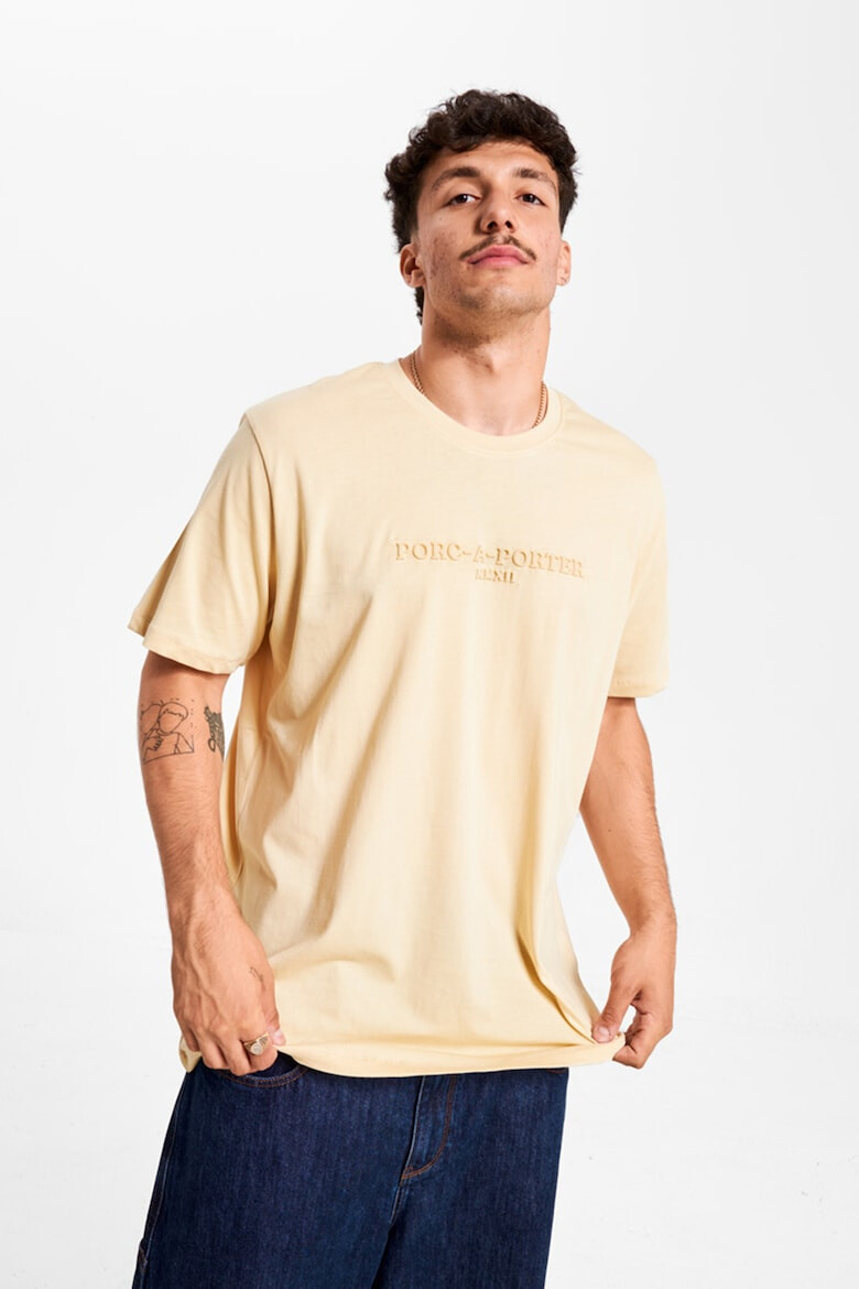 PORC Tricou unisex cu text in relief - Pled.ro