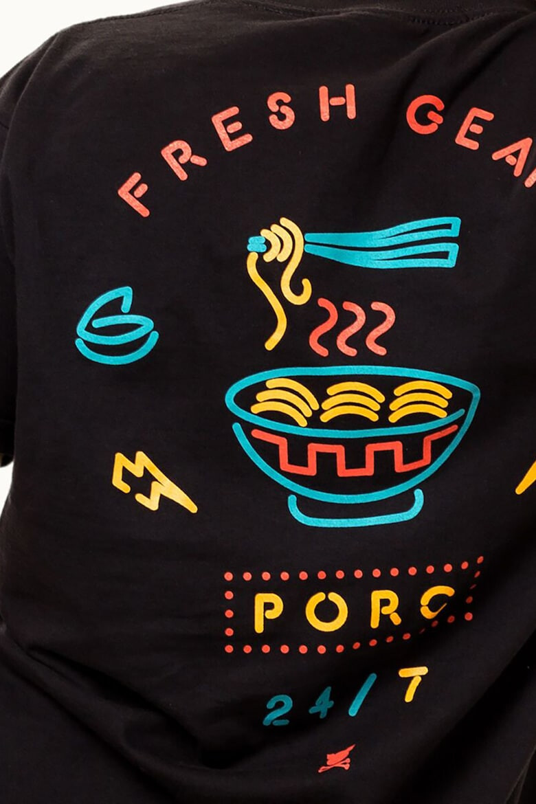 PORC Tricou unisex de bumbac cu imprimeu grafic Ramen - Pled.ro