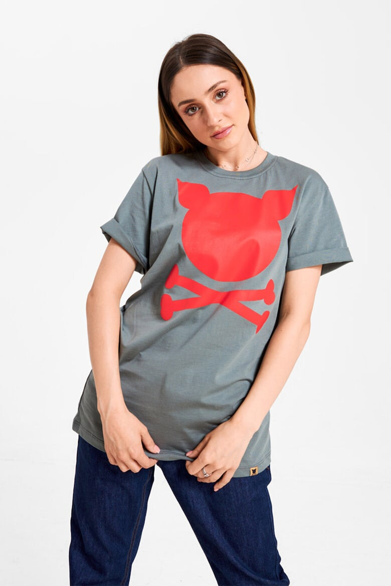 PORC Tricou unisex de bumbac cu imprimeu logo - Pled.ro