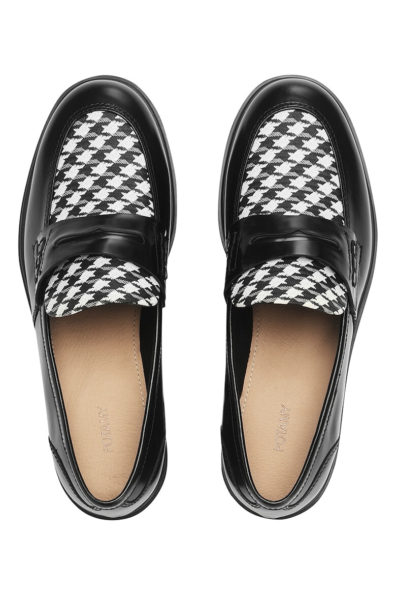 Potamy Pantofi loafer de piele cu insertii houndstooth - Pled.ro