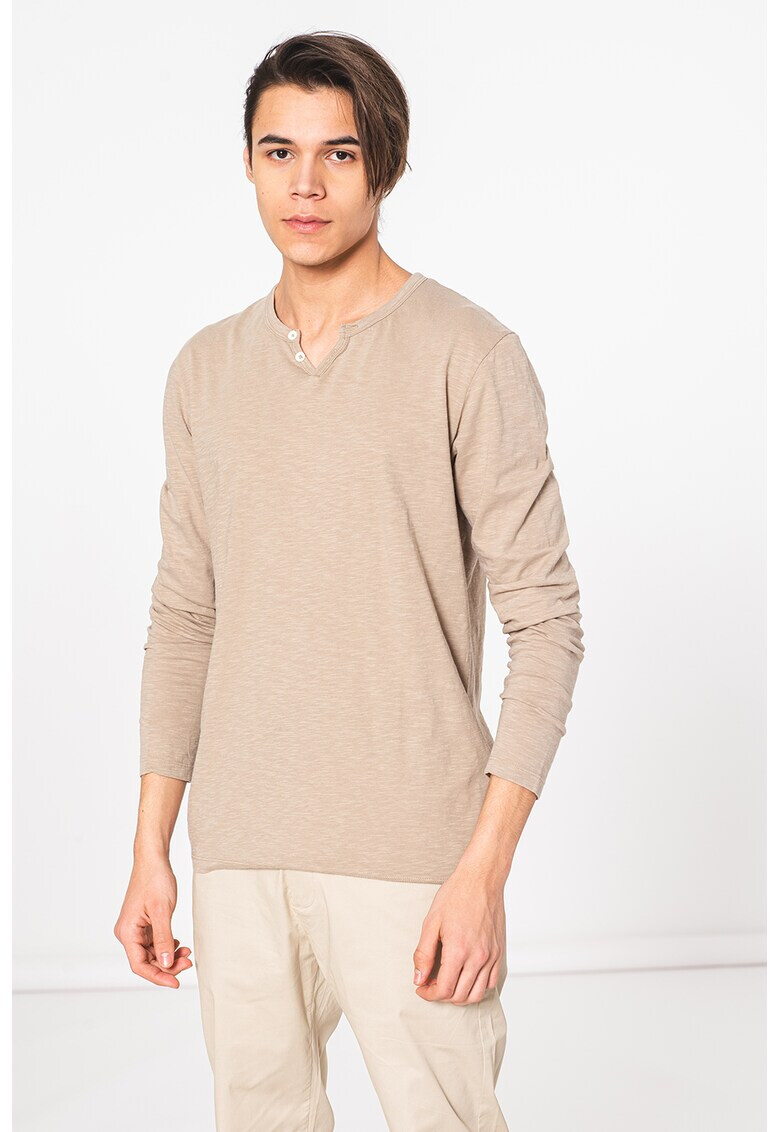 Produkt by Jack & Jones Bluza Henley cu decupaj in V - Pled.ro