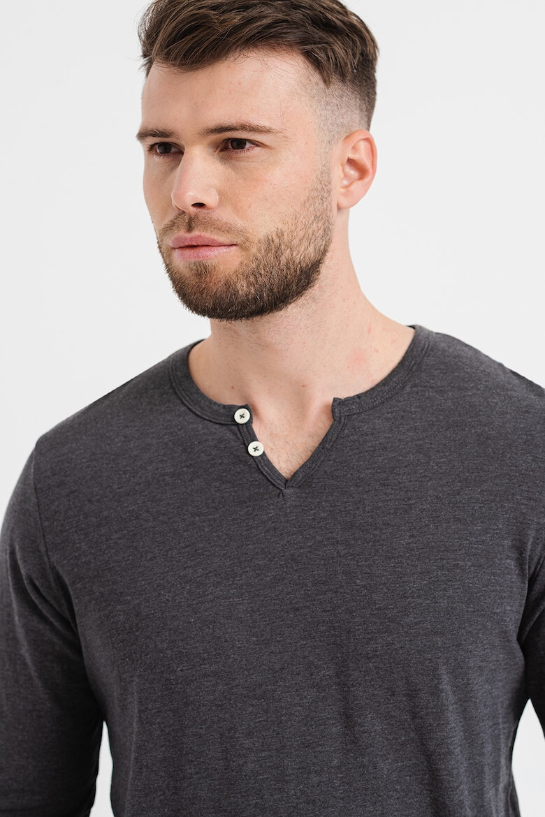 Produkt by Jack & Jones Bluza Henley de bumbac - Pled.ro