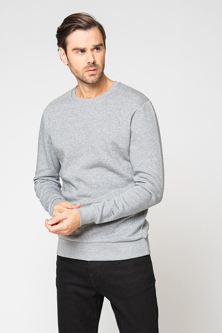 Produkt by Jack & Jones Bluza sport din amestec de bumbac cu decolteu la baza gatului Basic - Pled.ro