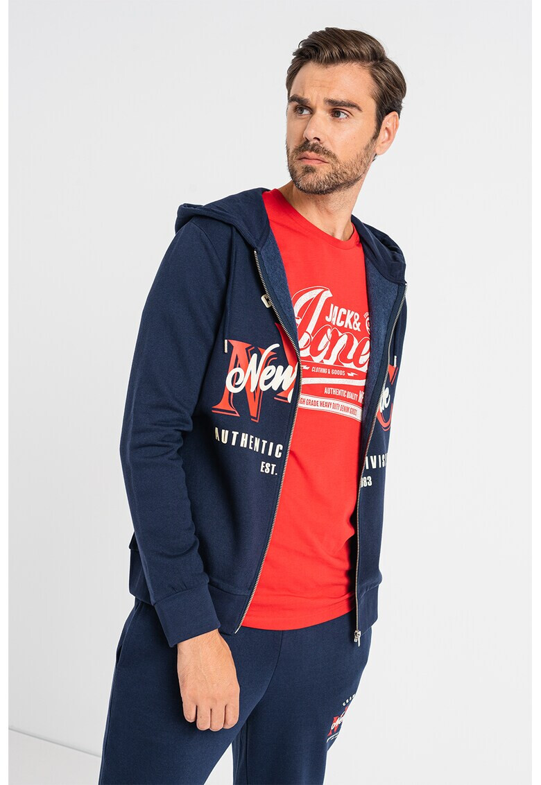 Produkt by Jack & Jones Hanorac cu imprimeu si fermoar Jonas - Pled.ro