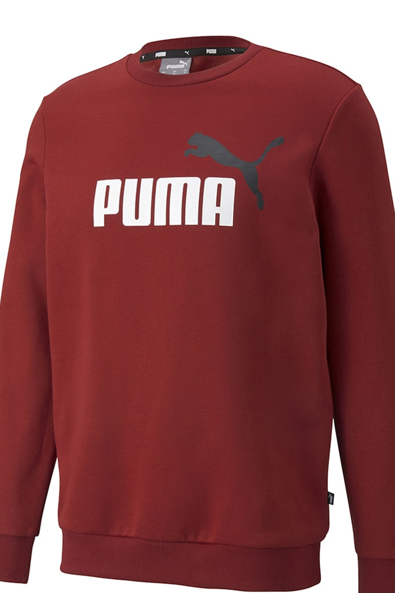 Puma Bluza de trening cu decolteu la baza gatului si imprimeu logo Essentials Rosu Alb - Pled.ro