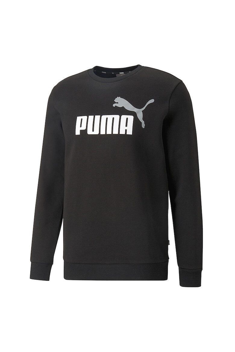 Puma Bluza de trening cu decolteu la baza gatului si imprimeu logo Essentials Negru Alb - Pled.ro