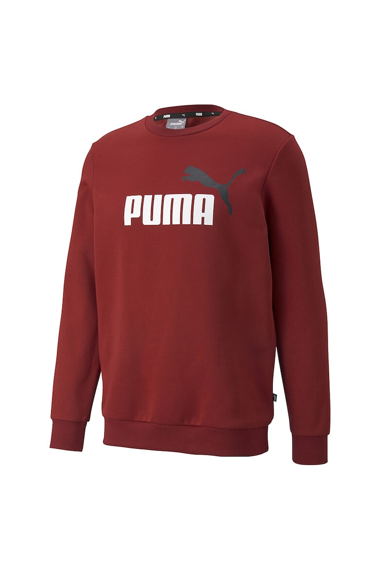 Puma Bluza de trening cu decolteu la baza gatului si imprimeu logo Essentials Rosu Alb - Pled.ro