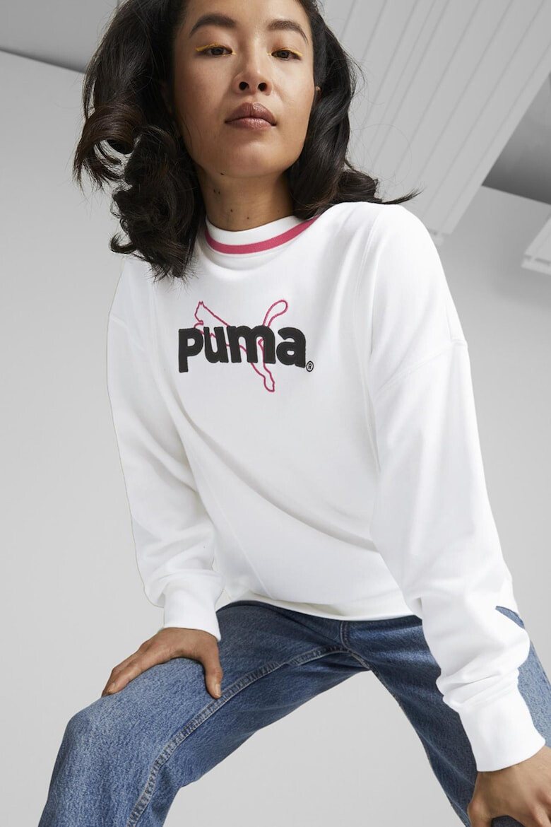 Puma Bluza de trening cu decolteu la baza gatului si logo - Pled.ro