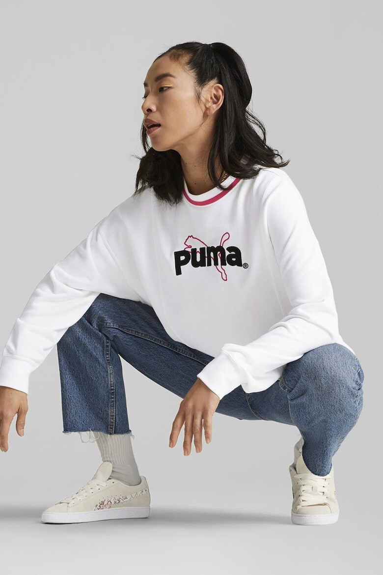 Puma Bluza de trening cu decolteu la baza gatului si logo - Pled.ro