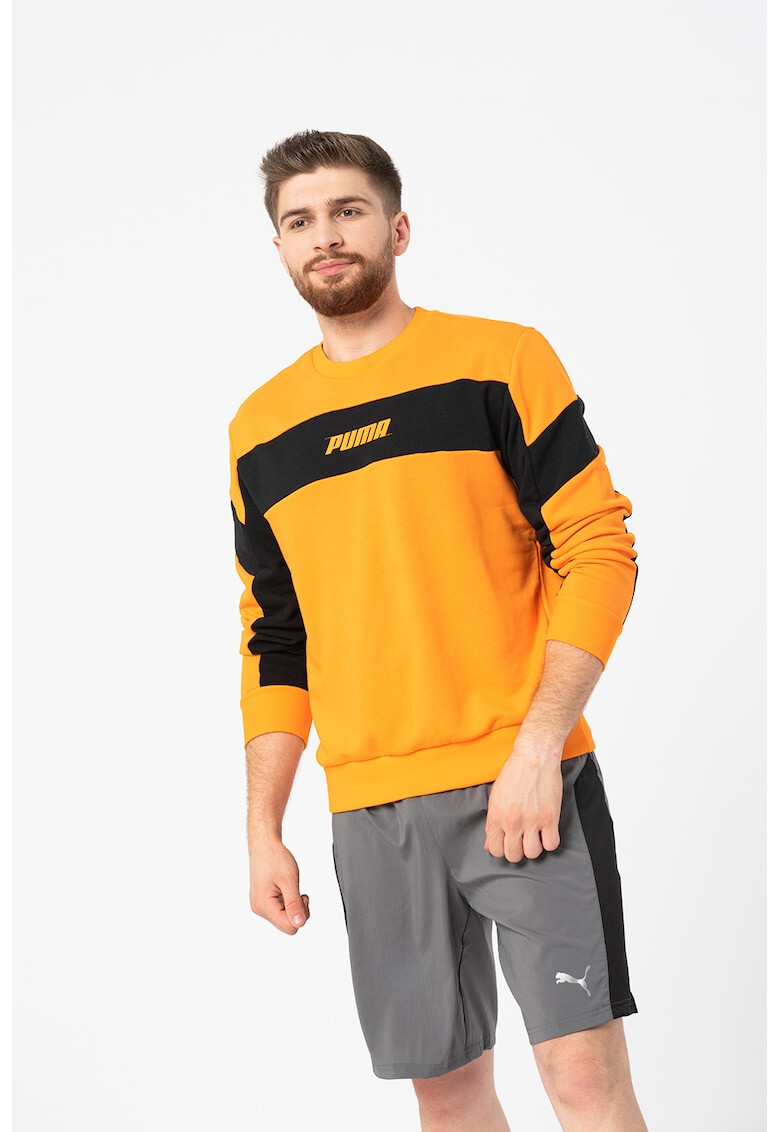 Puma Bluza sport cu decolteu la baza gatului si logo - Pled.ro