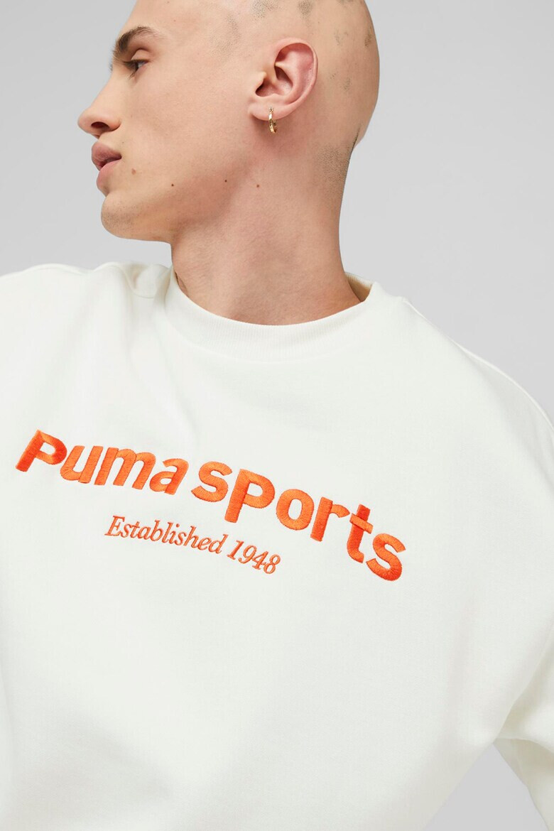 Puma Bluza sport cu decolteu la baza gatului si logo brodat - Pled.ro