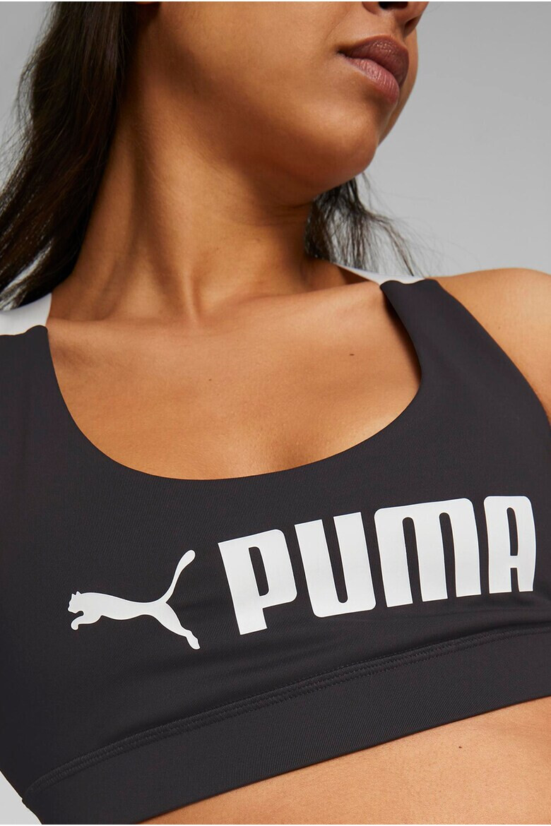 Puma Bustiera cu sustinere medie si imprimeu logo pentru antrenament - Pled.ro