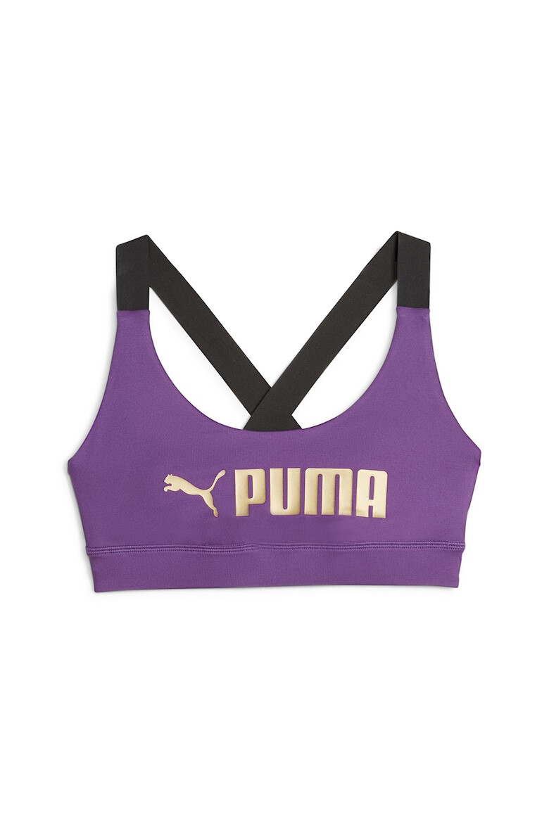 Puma Bustiera cu sustinere medie si imprimeu logo pentru antrenament - Pled.ro