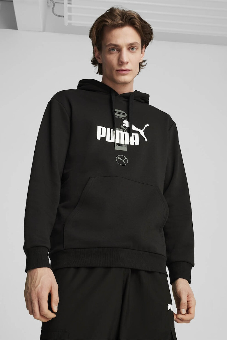 Puma Hanorac cu buzunar kangaroo si imprimeu logo Power - Pled.ro