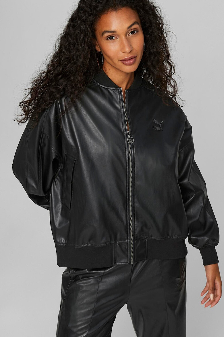 Puma Jacheta bomber supradimensionata de piele ecologica T7 - Pled.ro