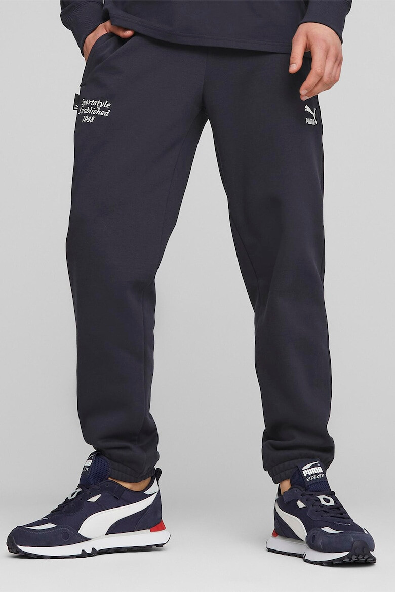 Puma Pantaloni sport din amestec de bumbac cu logo brodat - Pled.ro