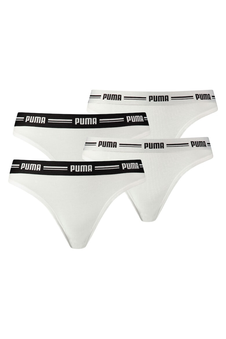 Puma Set de chiloti tanga din amestec de modal cu banda logo - 4 perechi - Pled.ro