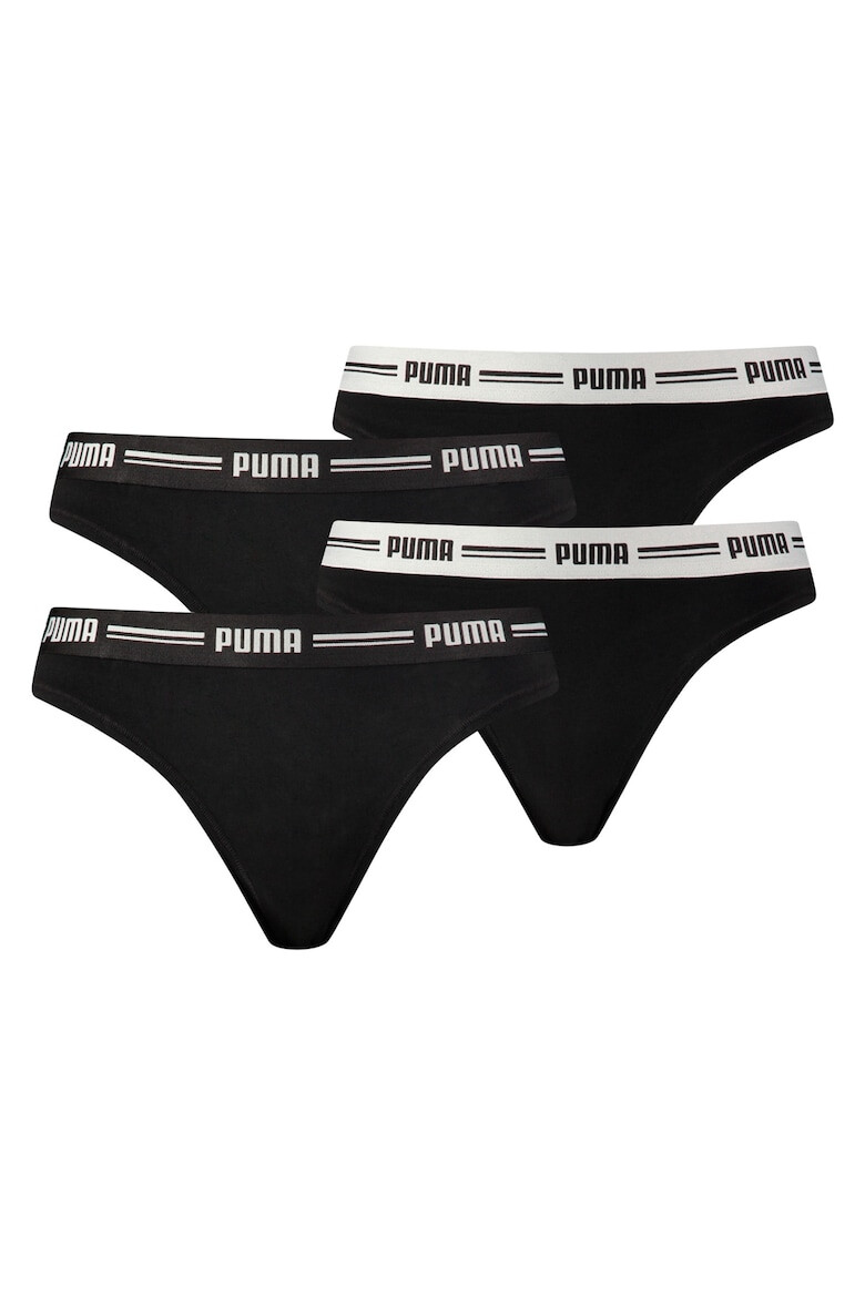 Puma Set de chiloti tanga din amestec de modal cu banda logo - 4 perechi - Pled.ro