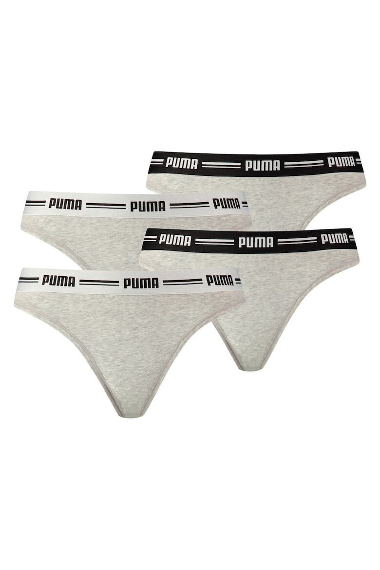 Puma Set de chiloti tanga din amestec de modal cu banda logo - 4 perechi - Pled.ro