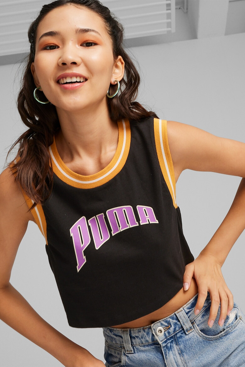 Puma Top crop cu imprimeu logo Team For The Fanbase - Pled.ro