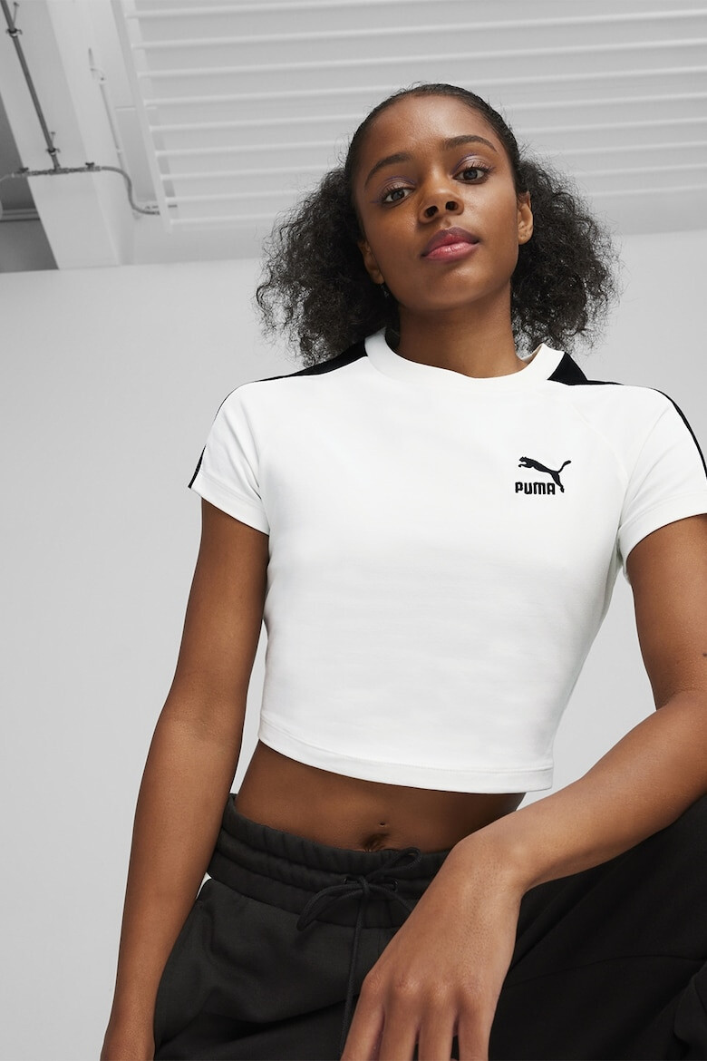 Puma Tricou crop din bumbac cu detaliu logo - Pled.ro