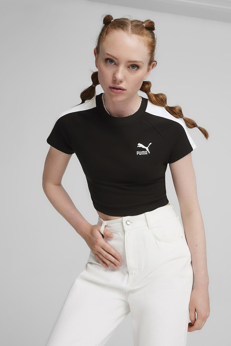 Puma Tricou crop din bumbac cu detaliu logo - Pled.ro