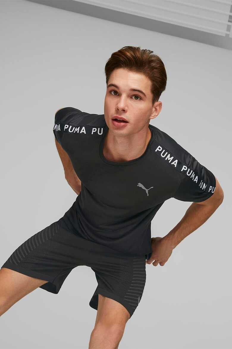 Puma Tricou cu benzi logo pentru fitness - Pled.ro