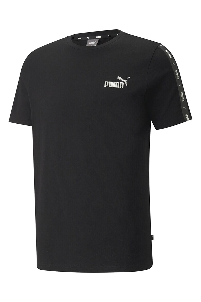 Puma Tricou cu decolteu la baza gatului si benzi logo Essentials+ - Pled.ro