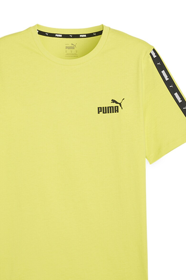 Puma Tricou cu decolteu la baza gatului si benzi logo Essentials+ - Pled.ro