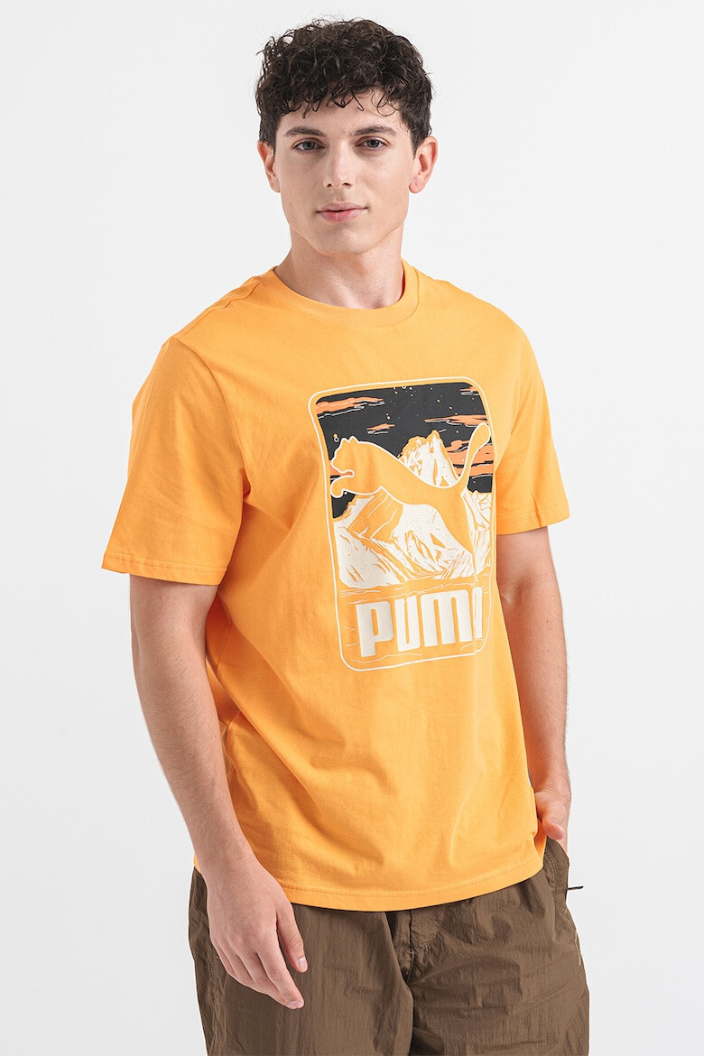 Puma Tricou cu decolteu la baza gatului si imprimeu - Pled.ro