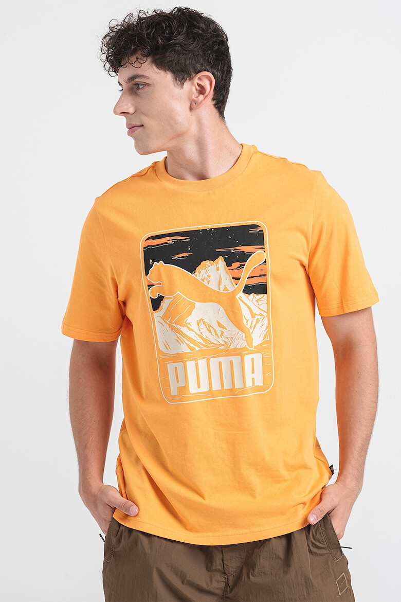 Puma Tricou cu decolteu la baza gatului si imprimeu - Pled.ro