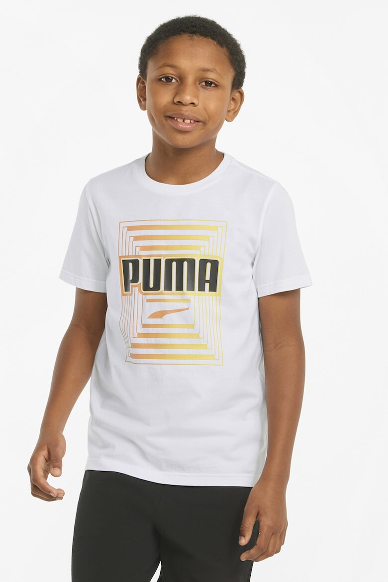 Puma Tricou cu decolteu la baza gatului si imprimeu logo Alpha - Pled.ro