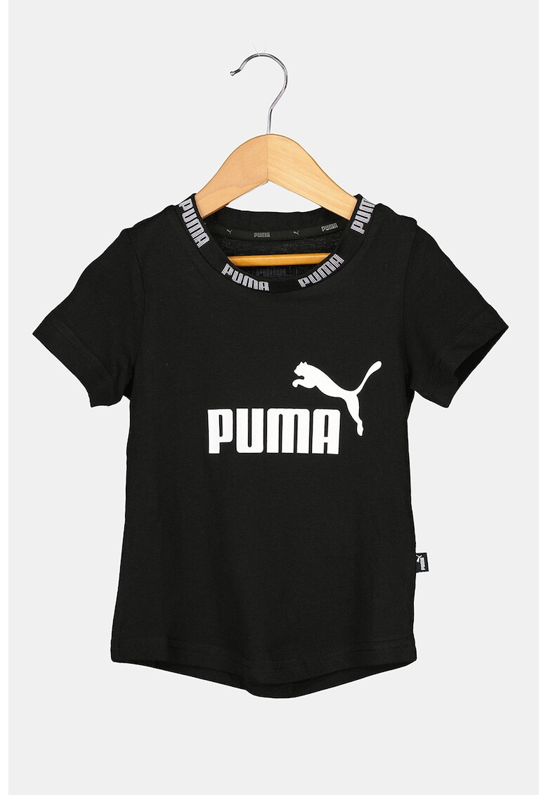 Puma Tricou cu decolteu la baza gatului si imprimeu logo Amplified - Pled.ro