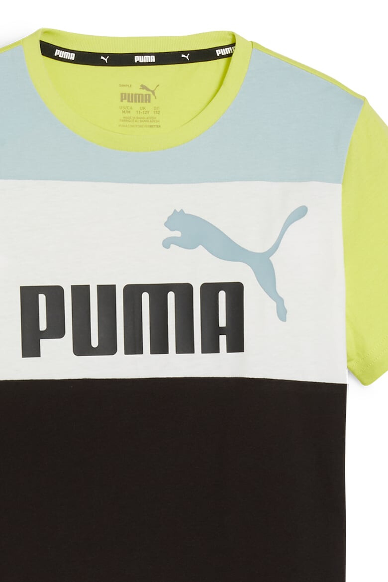 Puma Tricou cu decolteu la baza gatului si imprimeu logo Essential - Pled.ro