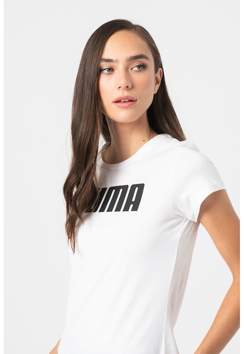 Puma Tricou cu decolteu la baza gatului si imprimeu logo Essentials - Pled.ro