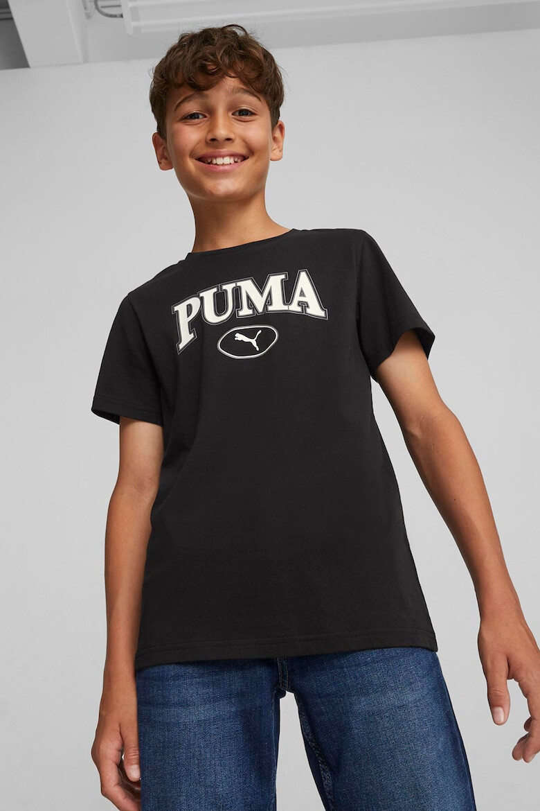 Puma Tricou cu decolteu la baza gatului si imprimeu logo Squad - Pled.ro