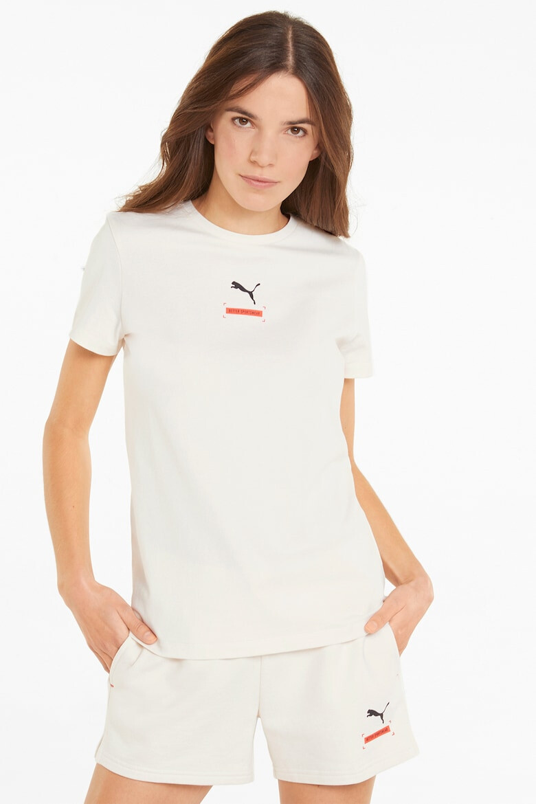 Puma Tricou cu decolteu la baza gatului si logo - Pled.ro