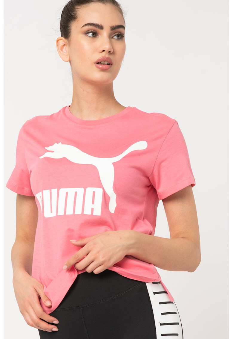 Puma Tricou cu decolteu la baza gatului si logo Classics - Pled.ro