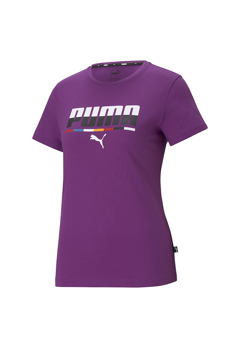 Puma Tricou cu imprimeu logo si decolteu la baza gatului - Pled.ro