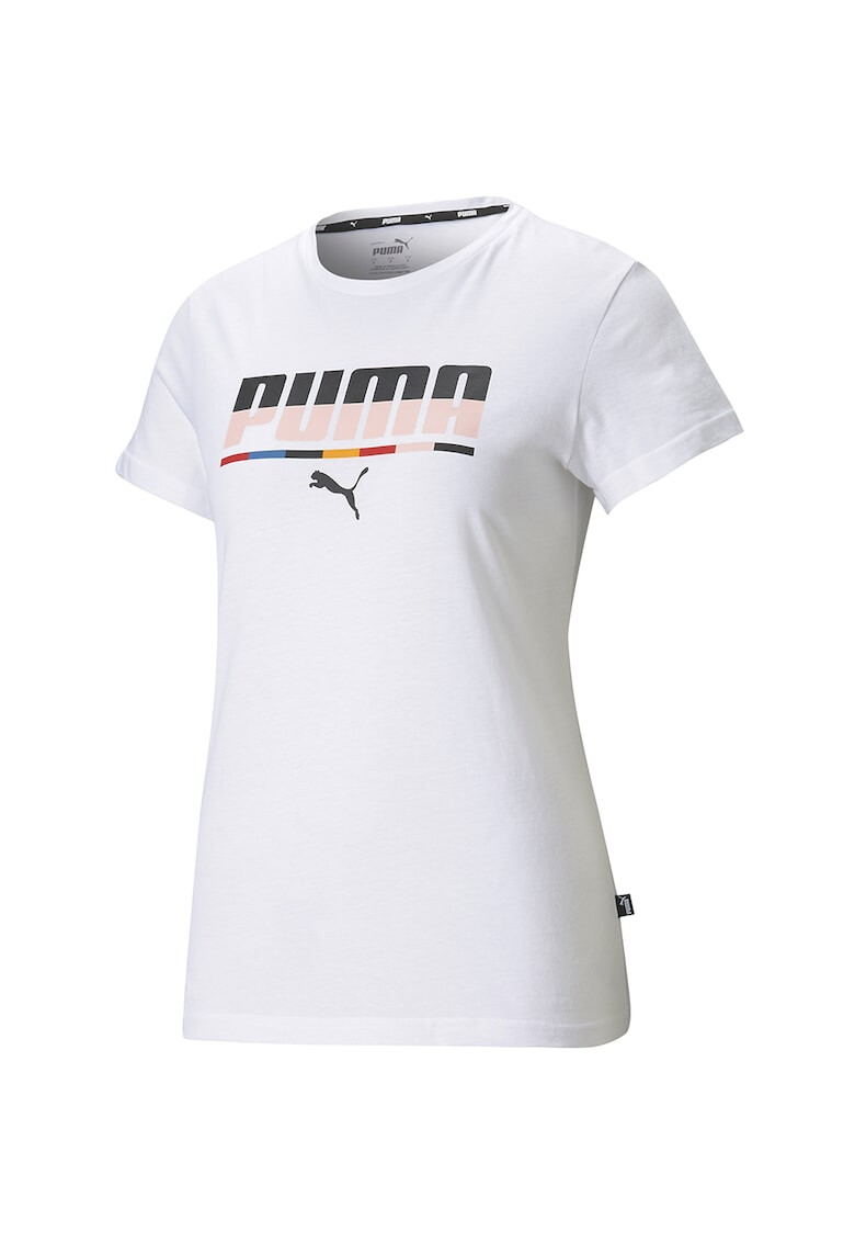 Puma Tricou cu imprimeu logo si decolteu la baza gatului - Pled.ro