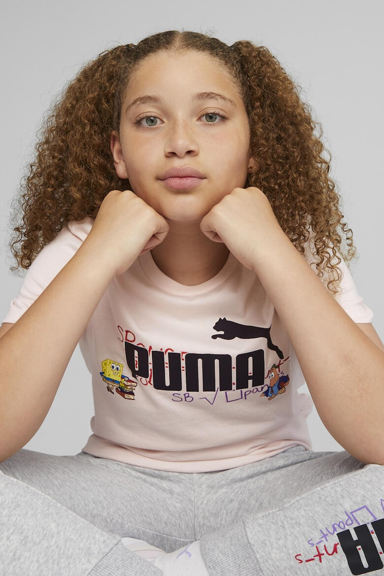 Puma Tricou cu imprimeu logo si decolteu la baza gatului - Pled.ro