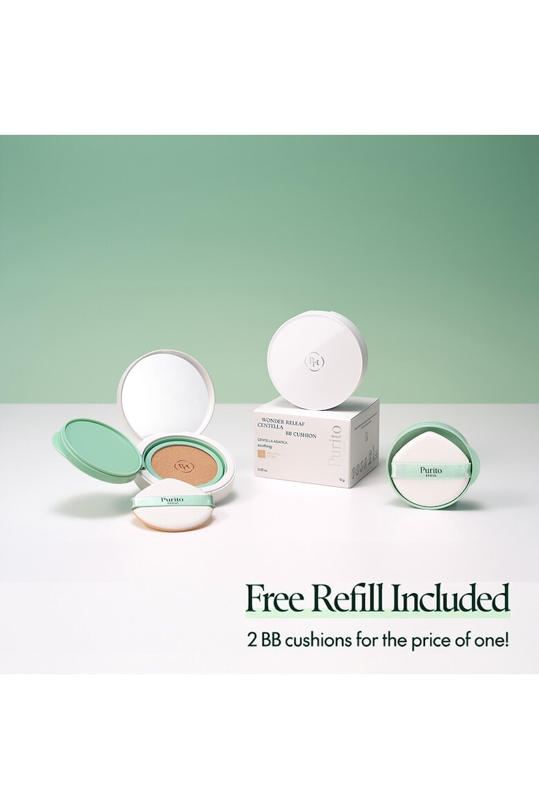 Purito Crema coloranta de fata BB Cushion cu SPF 30 PA+++ Wonder Releaf - Pled.ro