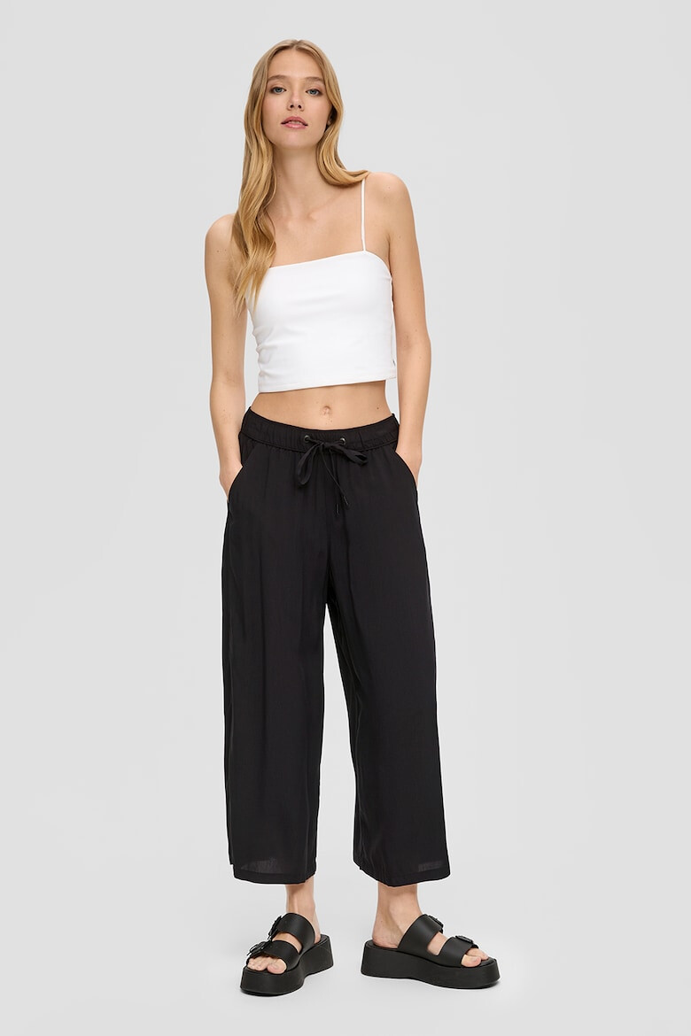 Q/S by s.Oliver Pantaloni crop cu croiala ampla - Pled.ro