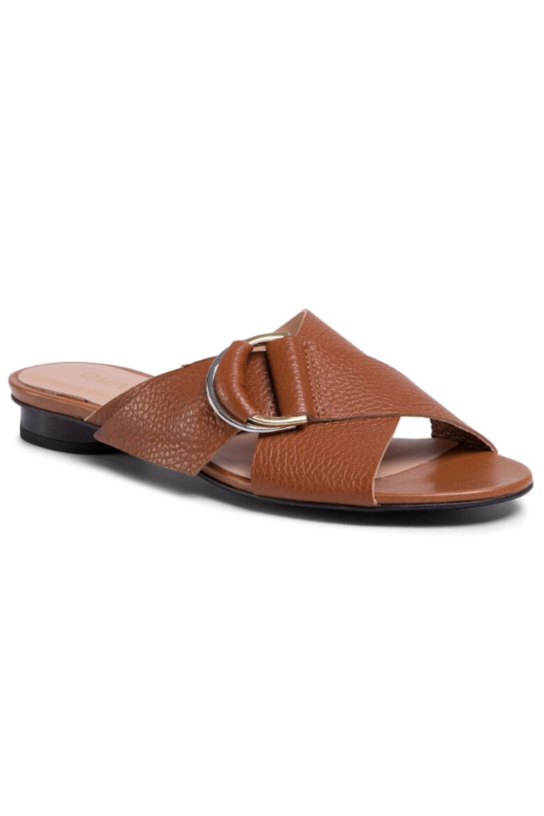 QUAZI Papuci flip-flop dama Piele naturala maro - Pled.ro