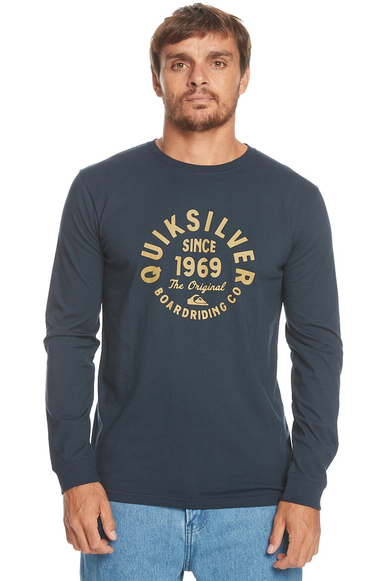 QUIKSILVER Bluza de bumbac cu decolteu la baza gatului Circled Script - Pled.ro