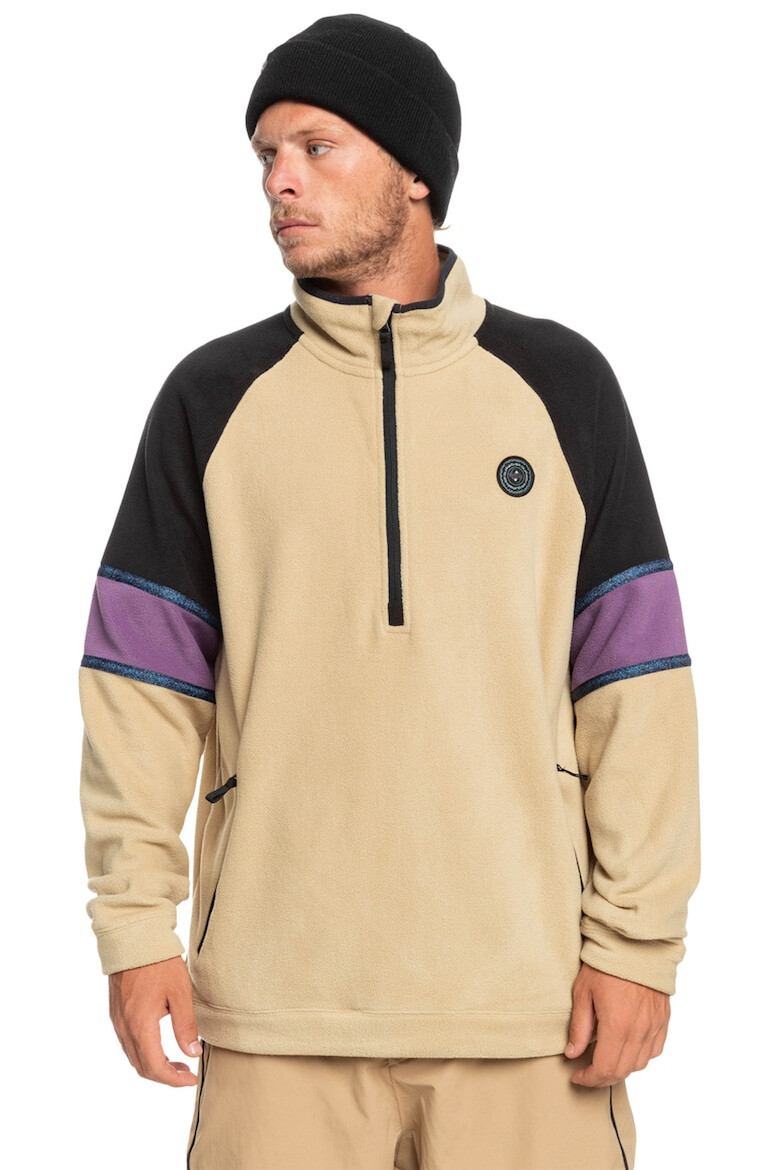 QUIKSILVER Bluza sport de fleece cu fermoar scurt pentru ski Powder Chaser - Pled.ro